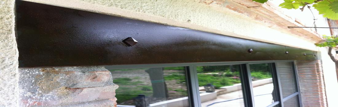 Rénovation Maison-Habitation Menuiseries Métalliques FineLine - Habillages Linteaux Aspect Rouille